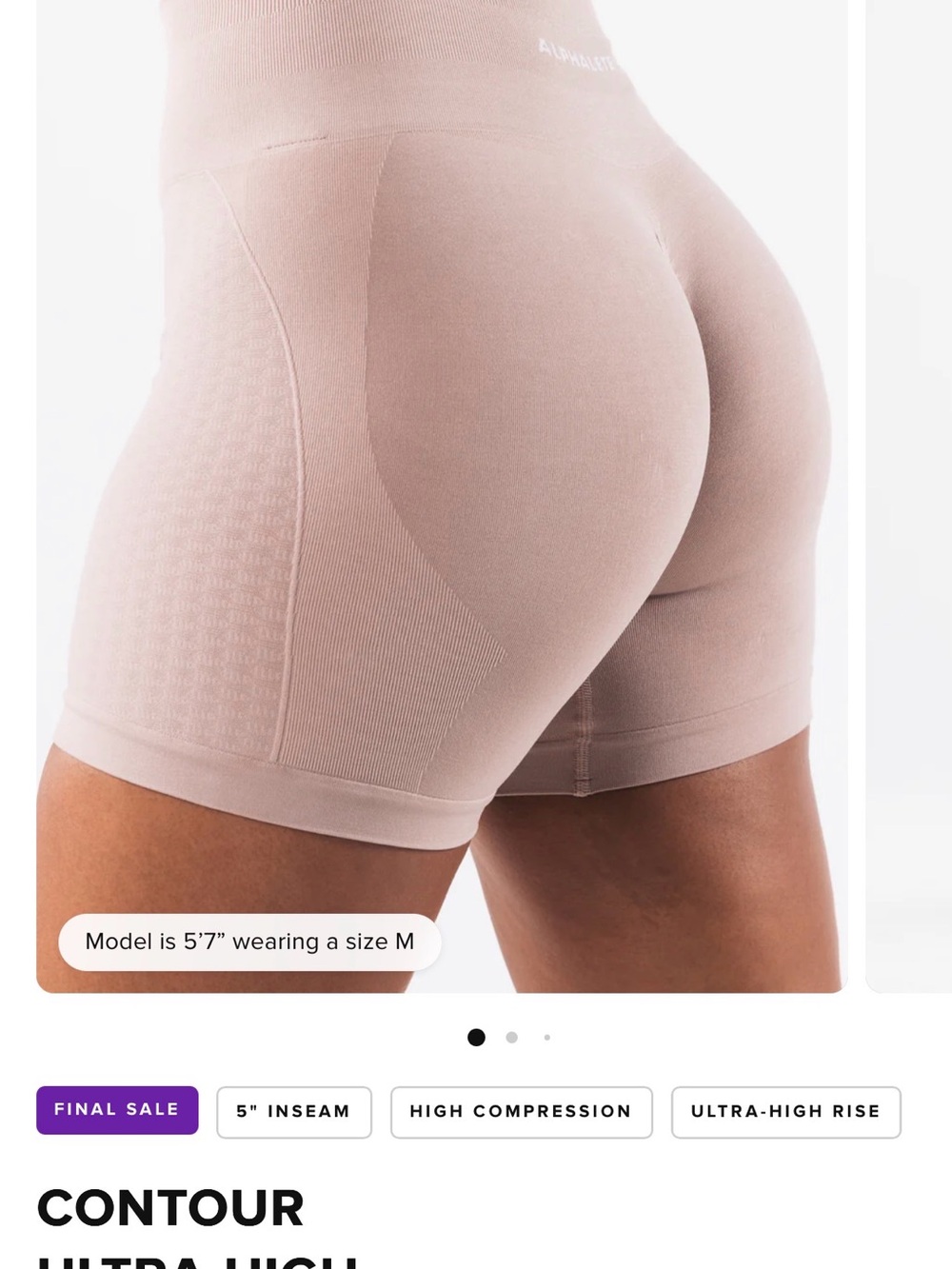 Alphalete Seamless Contour Ultra-High Rise Bike Shorts — Blush